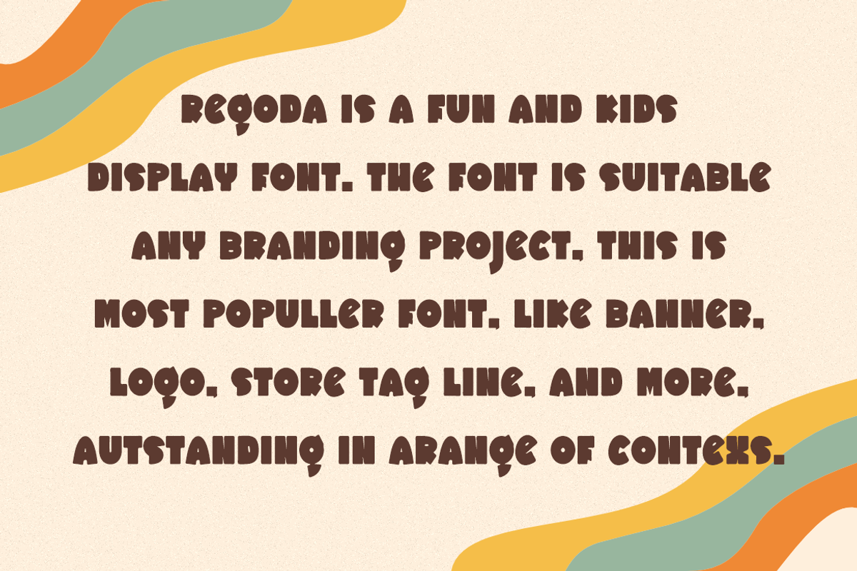Regoda - Groovy Font, a Sans Serif Font by QR Design Studio (Photo 4 of 6)