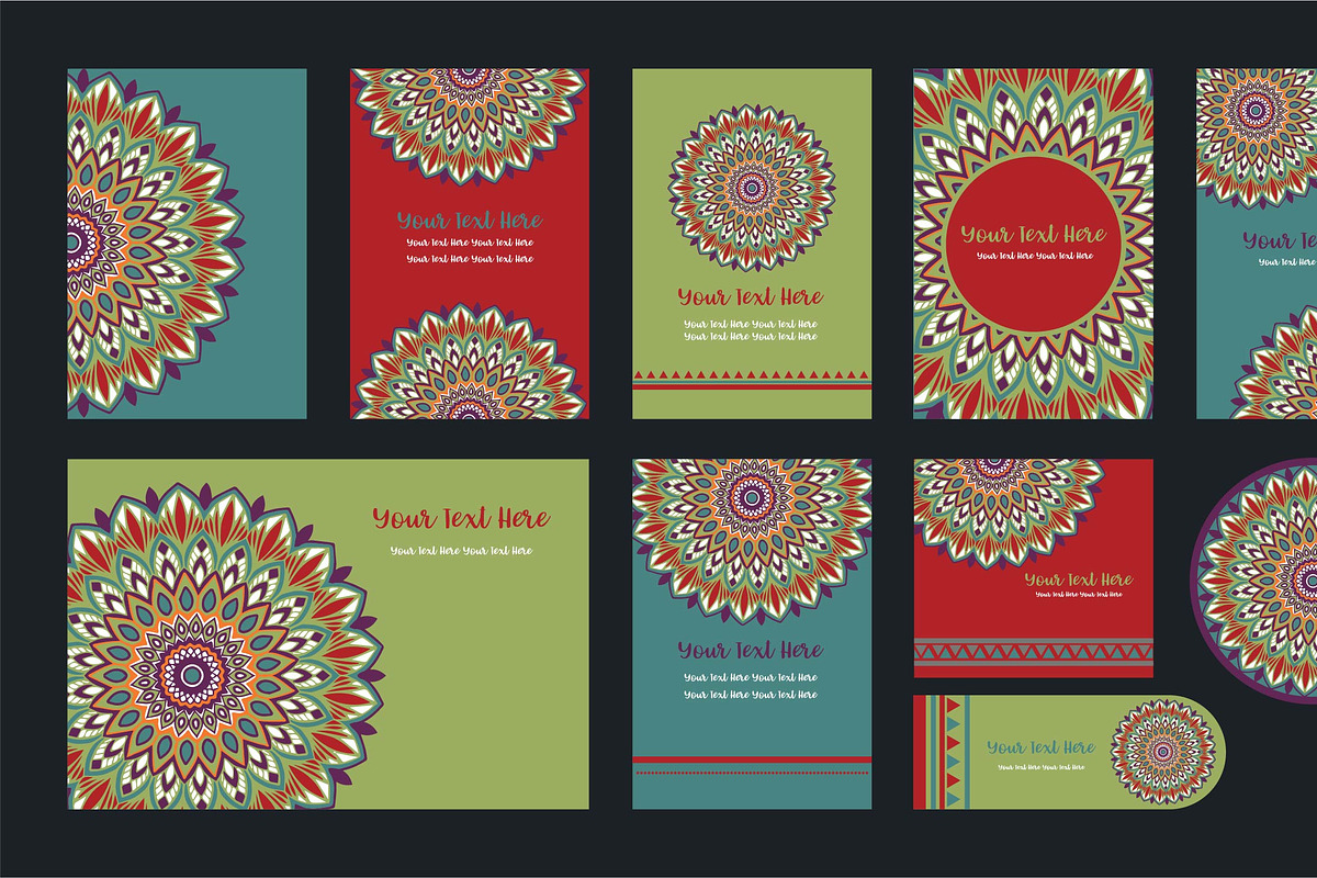20 Mandala Vintage Template Card., a Card Template by Noree (Photo 18 of 20)