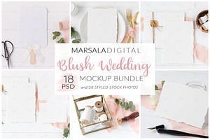 Elegant Blush Wedding Mockup Bundle