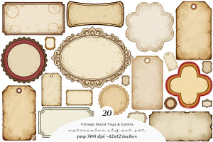 Vintage Blank Tags & Labels, an Illustration by SinaCreation