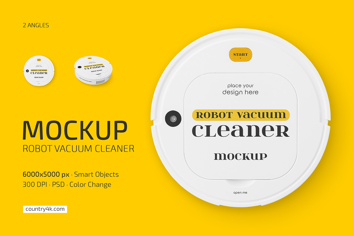 Robot Vacuum Cleaner Mockup Set, a Household Mockup by Country4k (Photo 1 of 4)