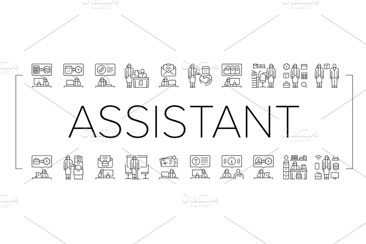 administrative assistant office, a Technology Illustration by pikepicture