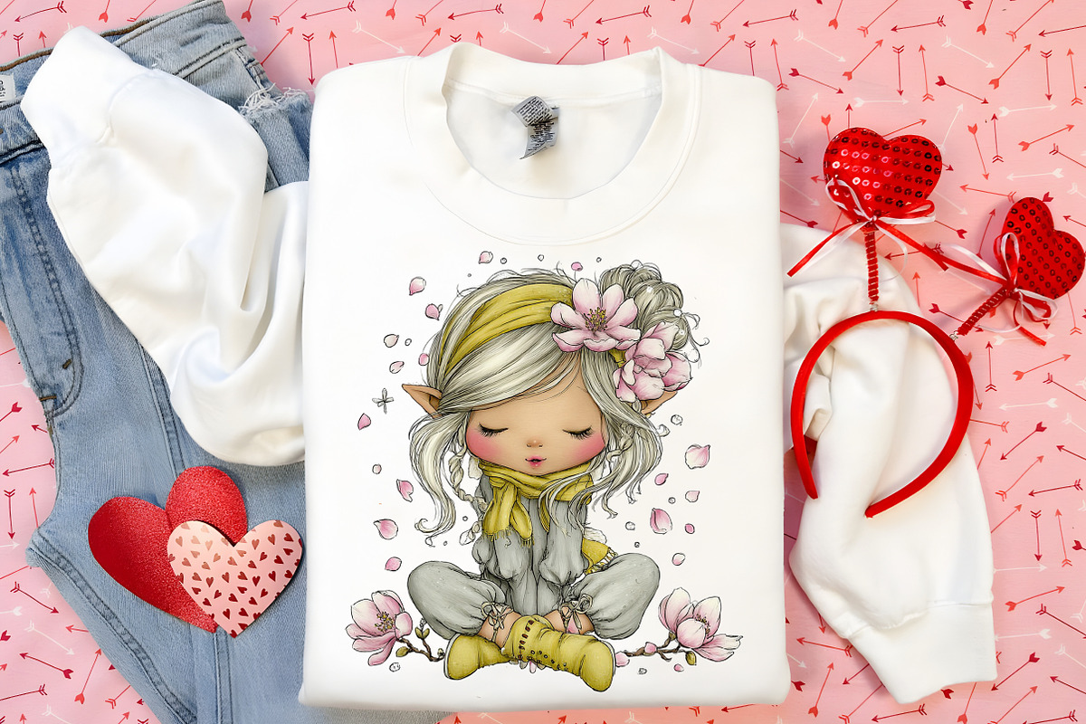 Whimsical Valentine Elf Clipart, an Illustration by Canvas Craft (Photo 4 of 6)