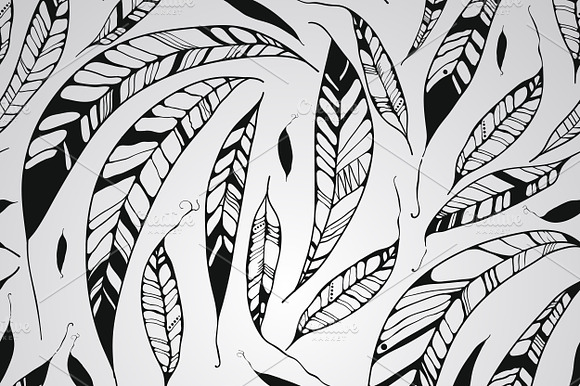 Vector Seamless Pattern with Feather preview 2