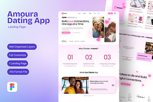 Amoura - Landing Page Figma, a Landing Page Template by FIBRINOSÄ