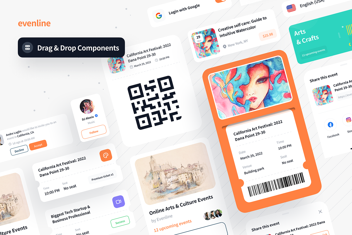Evenline - Event Booking App UI Kit, an UI Kit Template by Unpixel Design (Photo 5 of 6)