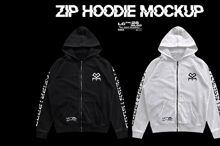 Zip Hoodie Mockup By 28Bloc