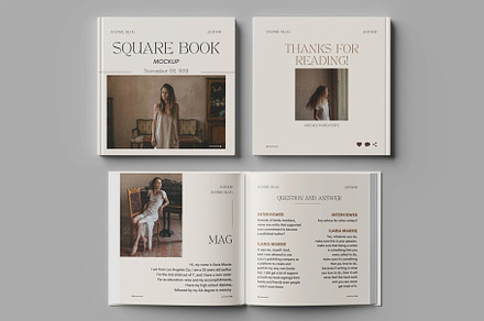Square Book Mockup, a Books & Magazine Mockup by SilverStudio77