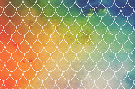 Tye-Dye Watercolor Mermaid Scales