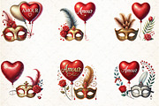Valentine Face Mask Clipart, an Illustration by DreamCafeArt (Thumbnail 2 of 4)