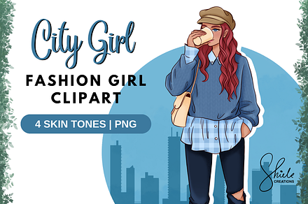 Fashion Girl Clipart, City Girl PNG