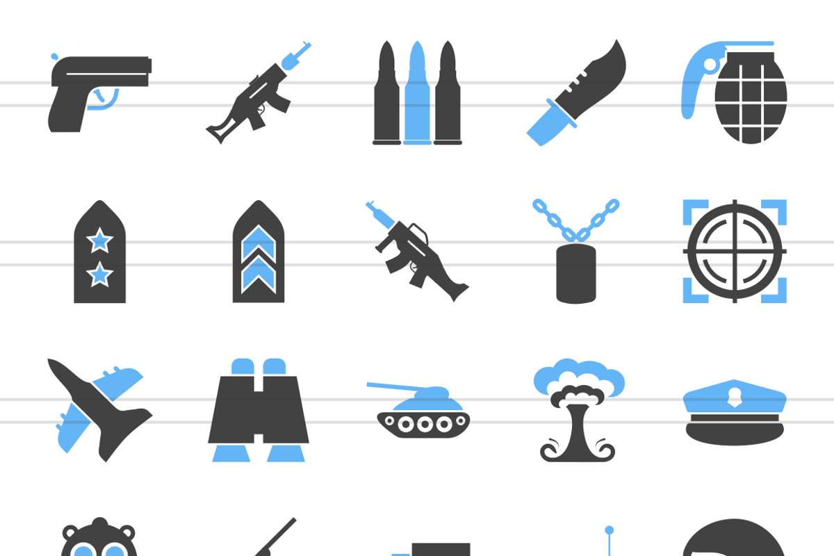 50 Military Blue & Black Icons preview 2
