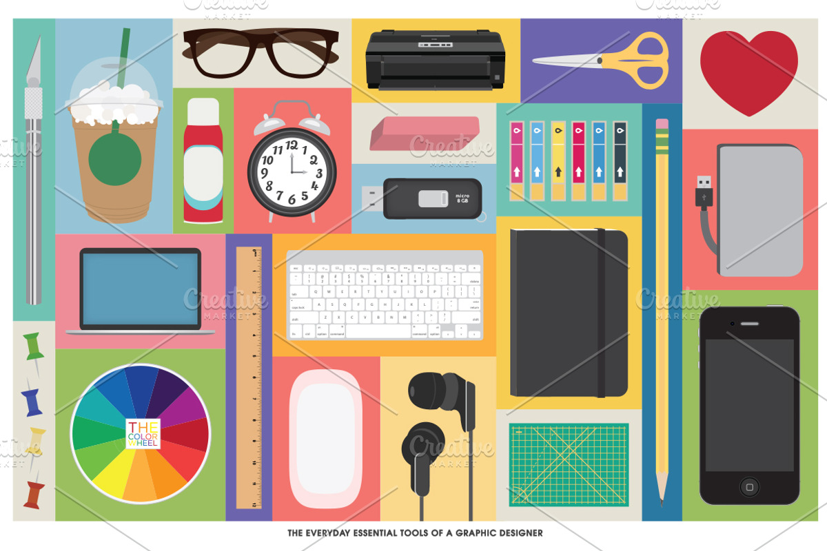 Essential Art Tools Vector, an Object Graphic by LineByLine (Photo 1 of 2)