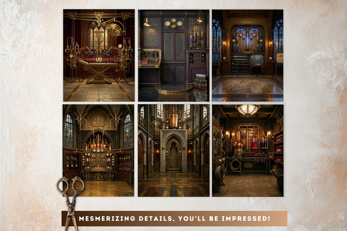 Brass Requiem Steampunk Backdrops V1, a Background Graphic by ThatsDesignArt (Photo 10 of 12)