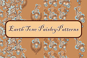 Earth Tone Paisley Patterns, a Pattern Graphic by ThaiByGaew (Thumbnail 1 of 3)