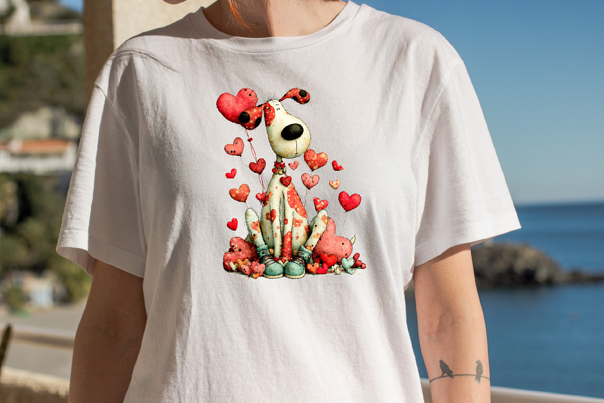 Whimsical Valentines Day Dogs Clipar, an Illustration by SVGArt (Photo 3 of 8)
