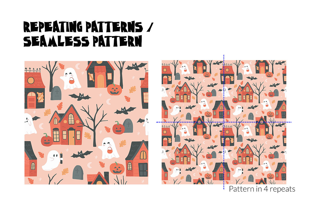 Halloween Haunted House Pattern, a Pattern Graphic by CreativeChristiana (Photo 4 of 8)