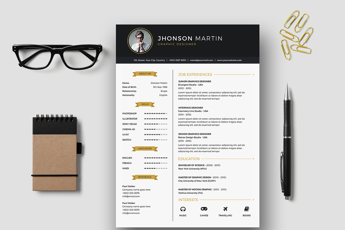Clean Resume template, a Resume Template by Divergent Studio (Photo 1 of 4)