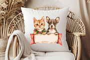 Animals Holding Merry Christmas Sign, an Illustration by Pixels.Craft (Thumbnail 7 of 7)