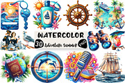 Cruise Adventure Summer Clipart, an Illustration by Black Bird Studio (Thumbnail 1 of 6)