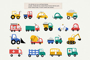 Kids Cars Clipart & Map Creator, a Transportation Illustration by Irina Ostapenko (Thumbnail 4 of 14)