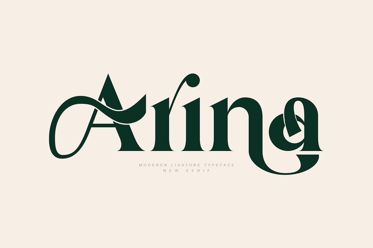 Arina Ligature Serif Typeface, a Serif Font by yaqublekker (Photo 1 of 9)