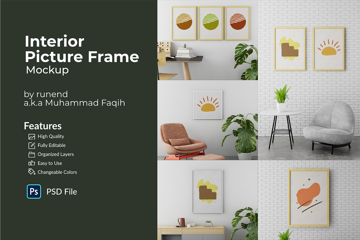 Interior Picture Frame Mockups, a Mockup by Runend (Photo 1 of 13)