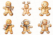 Christmas Gingerbread Man Clipart, an Illustration by OK Design (Thumbnail 2 of 5)