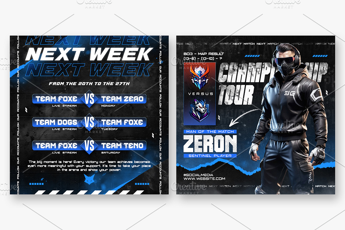 5 Social Media ESports Post Template, a Social Media Template by OnurDemircan (Photo 3 of 5)