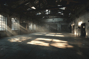 Sunlit Abandoned Warehouse Interior, an Architecture Photo by Ales Munt
