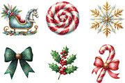 Glitter Christmas Elements Sublimati, an Illustration by CraftArtStudio (Thumbnail 3 of 6)