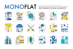 Monoflat Infographics Icons