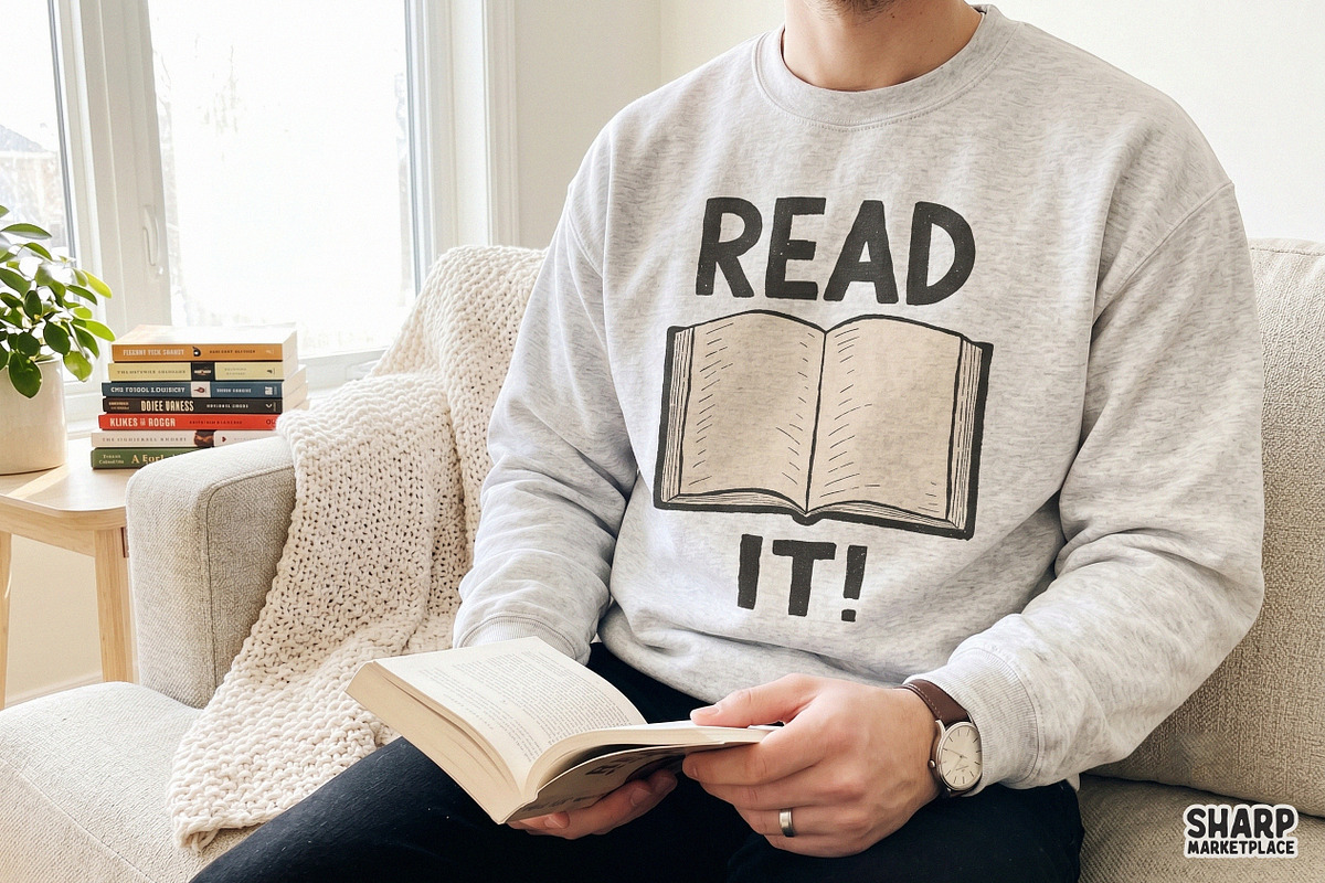 Read It! Vintage Open Book Graphic, an Object Graphic by SharpMarketplace (Photo 2 of 4)
