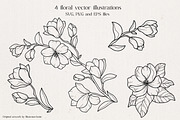 Magnolia Flower Vector Illustration, an Illustration by IllustratorAnnie (Thumbnail 2 of 7)