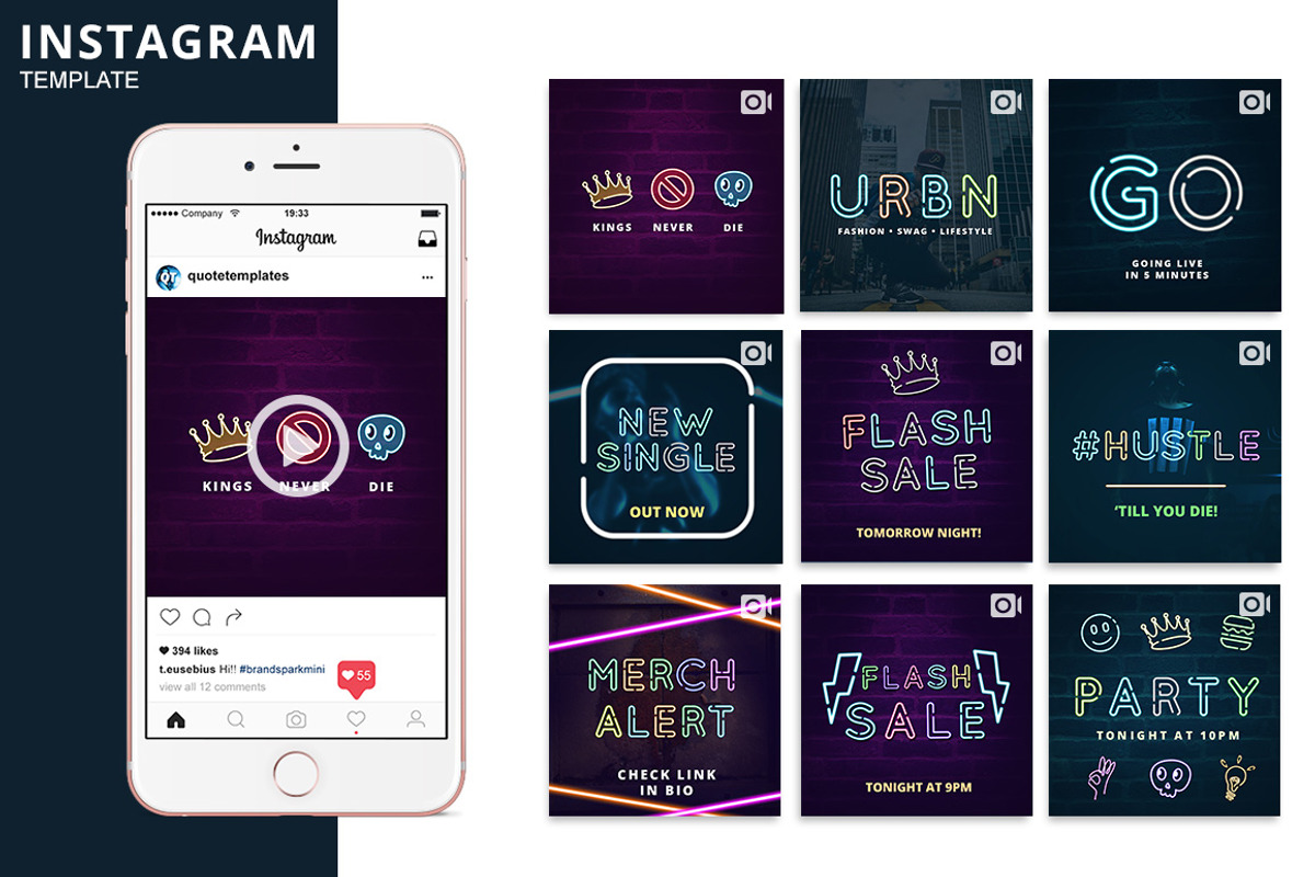 Neon Animated Template, a Social Media Template by Brandspark Mini (Photo 1 of 2)