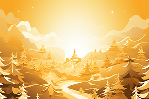 Golden Christmas Landscape