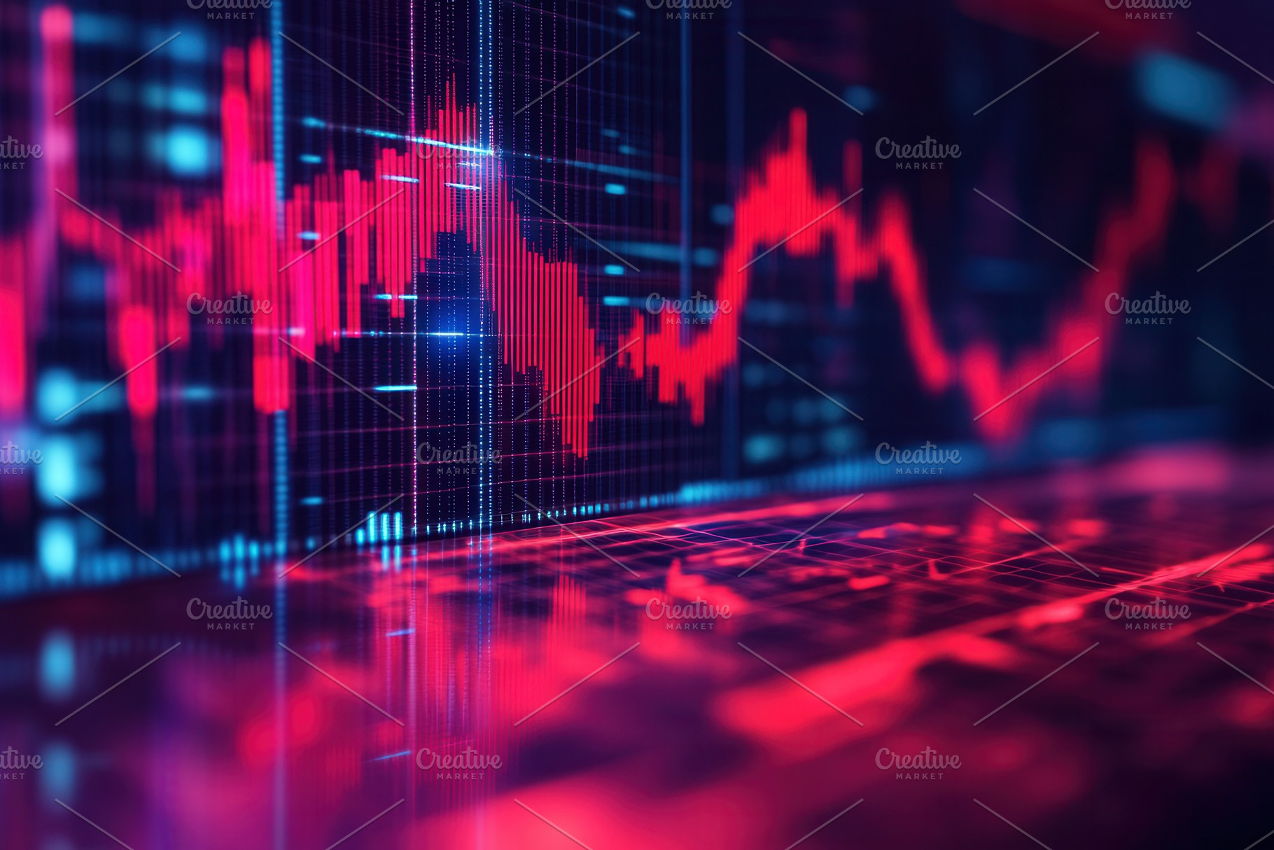 Close up of stock market graph, a Photo by Pavel_design