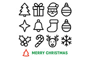 Christmas Festive Holiday Icons, an Outline Icon by Vectorium Studio (Thumbnail 2 of 2)