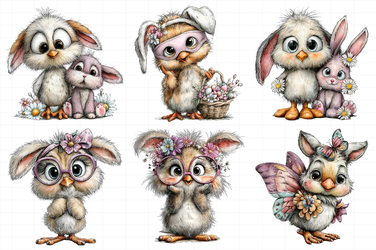 Easter Bunny Chick Clipart, an Illustration by Daily.Designs (Photo 4 of 8)