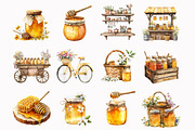 Watercolor Honey Lover Clipart, an Illustration by Design Market (Thumbnail 3 of 4)