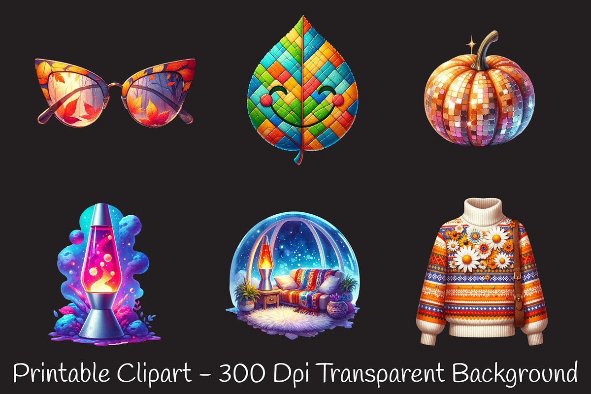 Retro Autumn Sublimation Clipart, an Illustration by RobertsArt (Photo 2 of 7)
