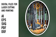 Forest Woodland Oval SVG Bundle, an Object Graphic by HelloWood (Thumbnail 2 of 4)