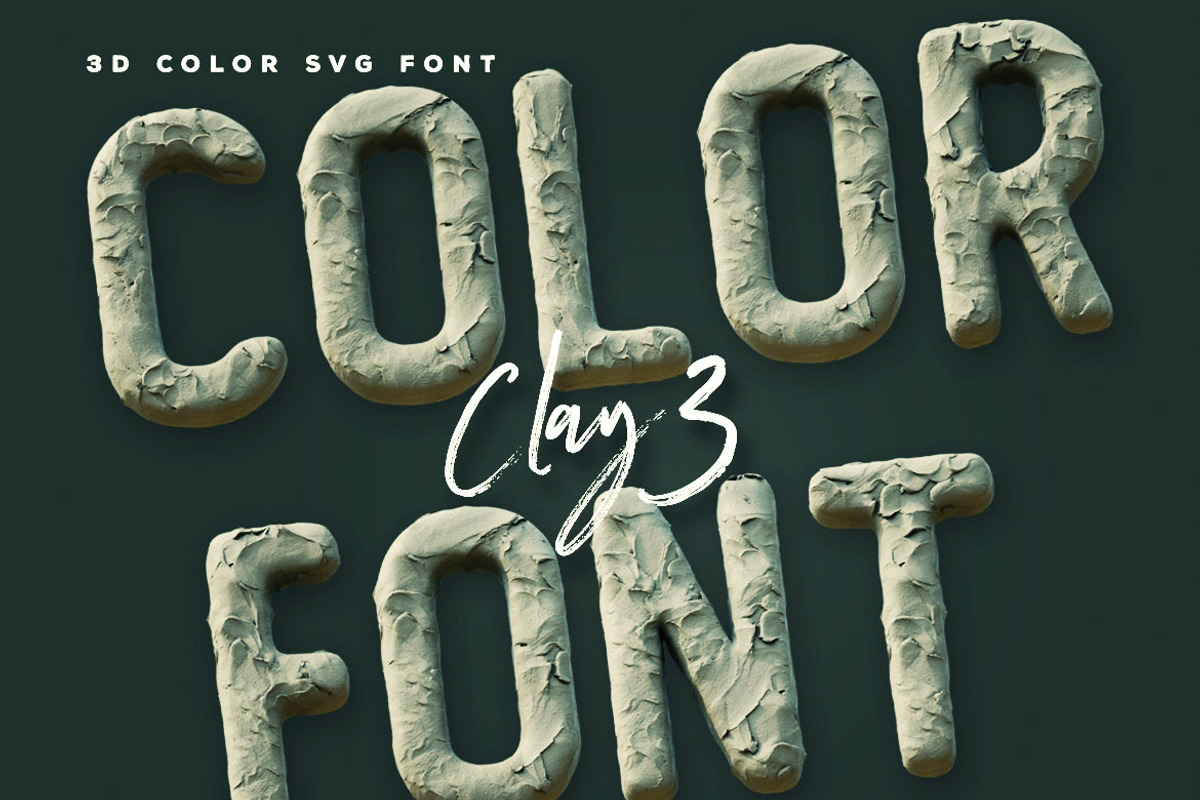 Clay 3 - Color Font, a Symbol Font by Deeezy (Photo 1 of 4)