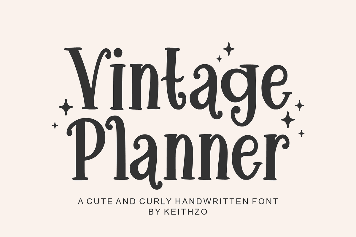 Vintage Planner - Cute Serif Font, a Serif Font by Keithzo (Photo 1 of 6)