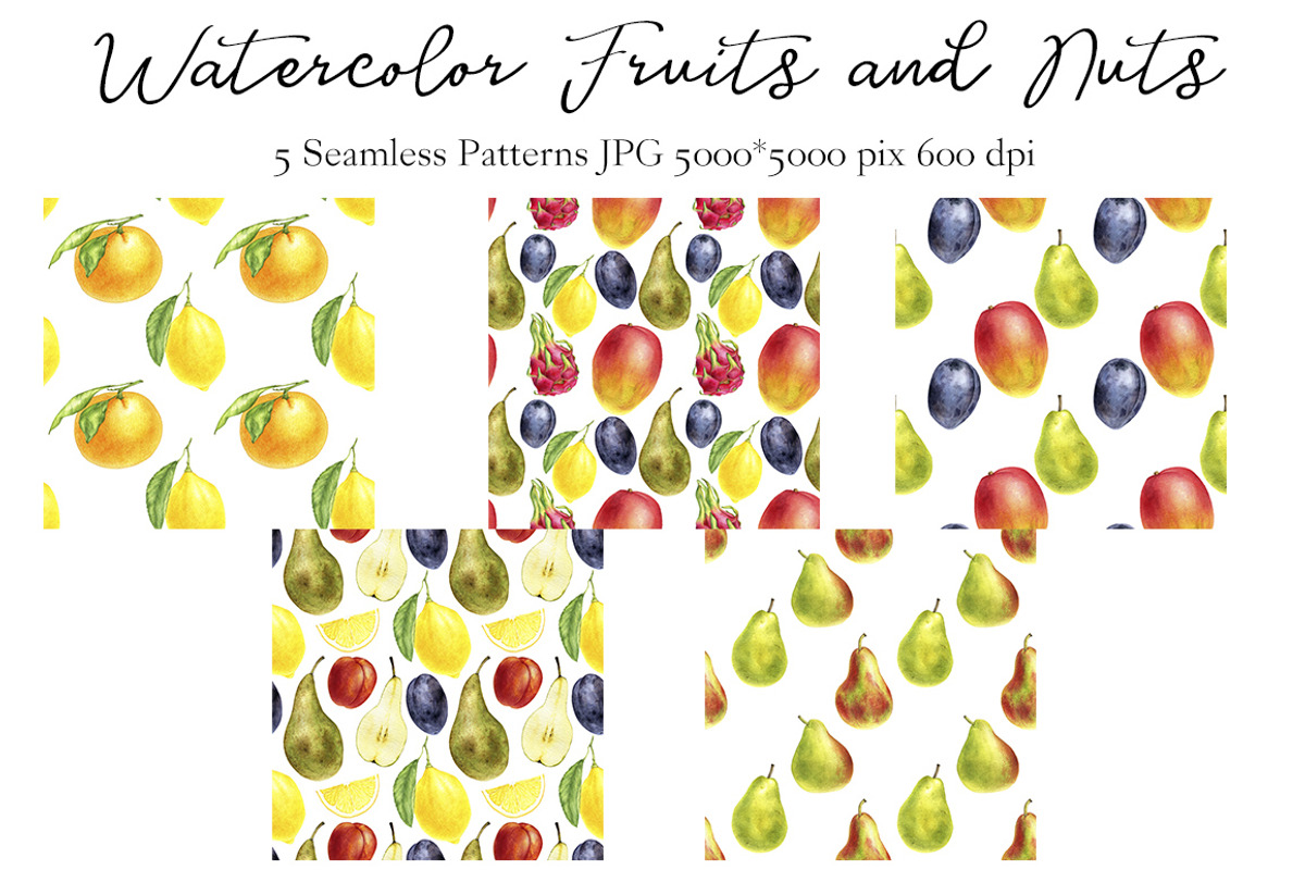 Watercolor Fruits and Nuts, an Object Graphic by cat_arch_angel (Photo 5 of 6)