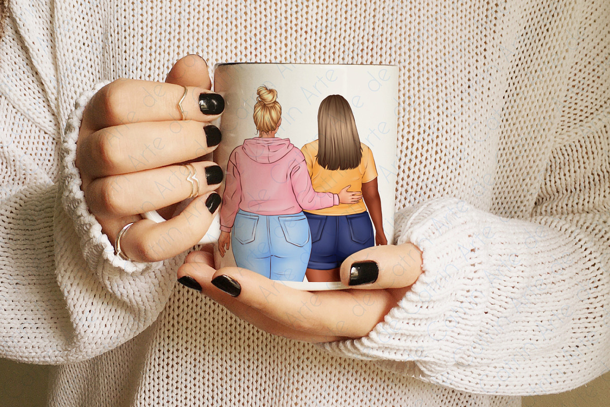 Best Friends Clipart, Plus Size Girl, a Person Illustration by ArtedeCatrin (Photo 8 of 10)