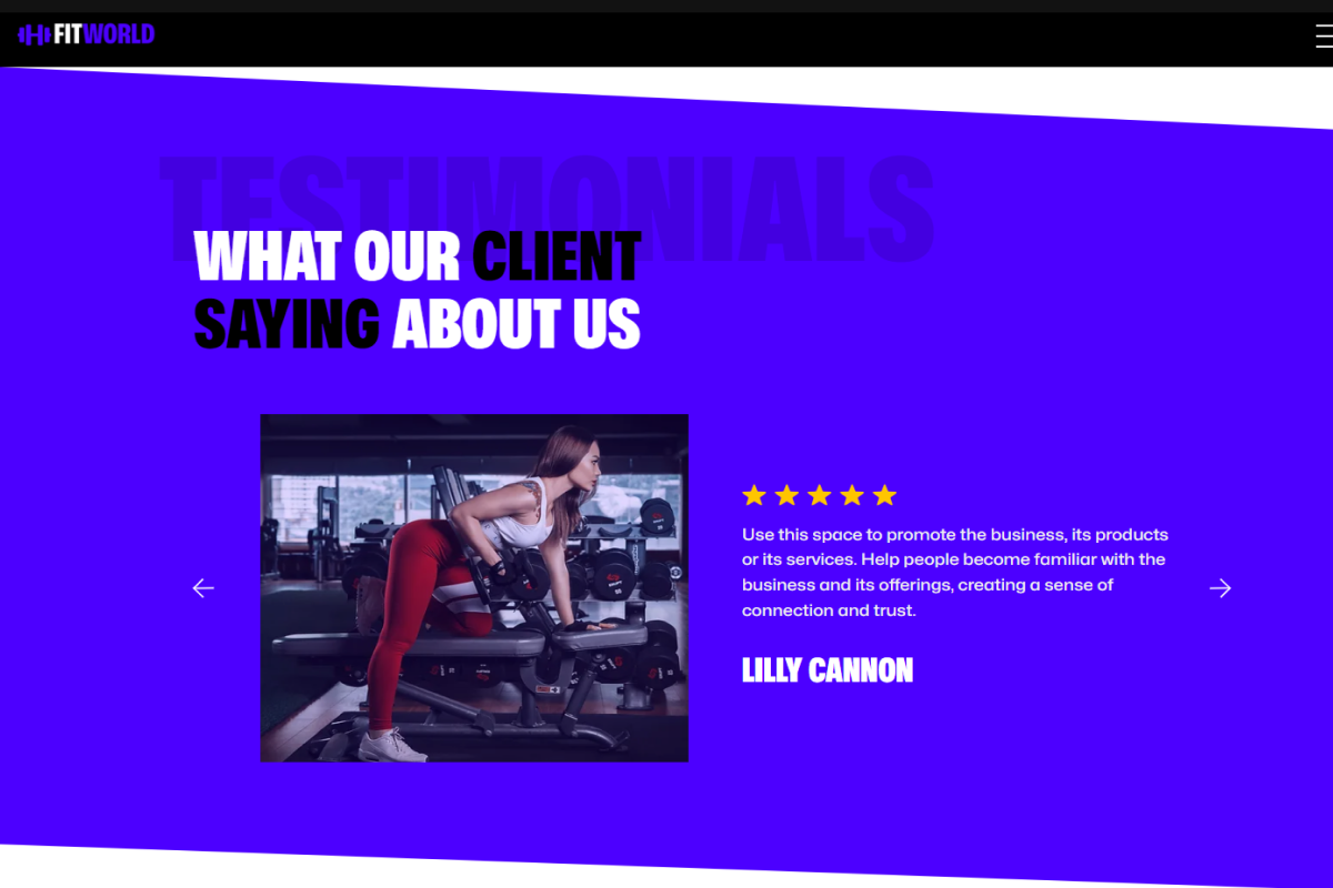 Wix Studio Gym Fitworld Template., a Wix Template by MuzammilMahida (Photo 10 of 18)
