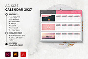A3 Size Calendar 2027 Template, a Stationery Template by MstArtwork (Thumbnail 4 of 5)