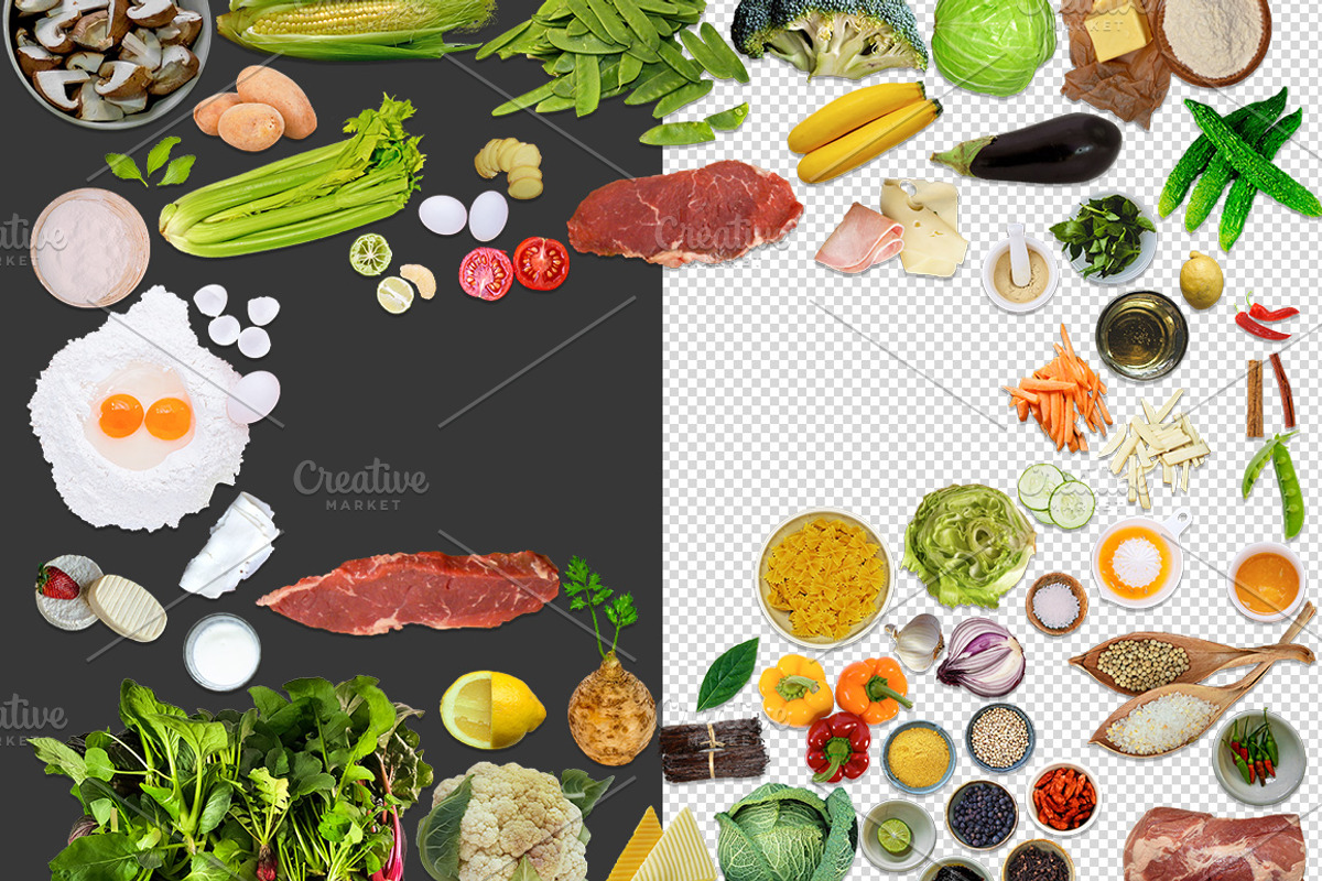 60 Isolated Raw Food Images, a Product Mockup by Made by Mancie (Photo 4 of 4)