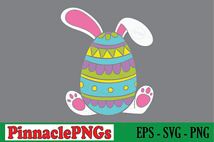 Easter egg wearing Bunny Ears